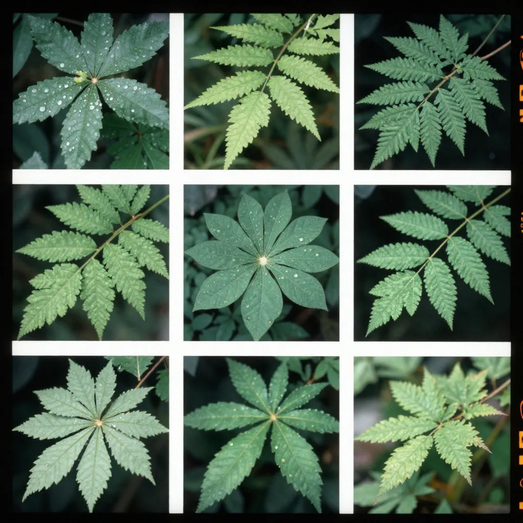 Close-up view of plant leaves showing texture and natural patterns